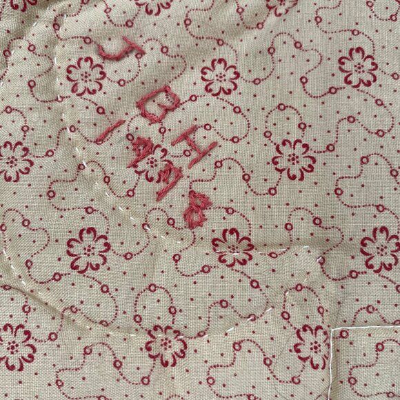 Handmade Patchwork Quilt Blanket Applique Moon Star Heart Multicolor Stripes Vtg - Picture 6 of 9